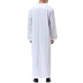 thumbnail image 4 of Men's Dress Robe with Embroidered Pocket Long Sleeve Shirt Traditional Arab Style Prayer Clothing Full-Length Coat and Robe for Men, 4 of 7