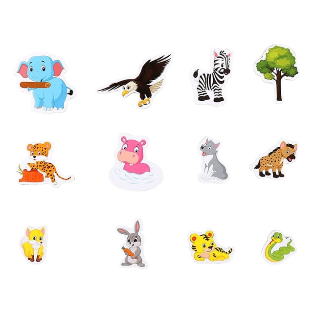 Fridge Magnets for Kids, 20 Pieces 3D Animal Refrigerator Magnets Set for Toddlers, Educational Learning Toy for Whiteboard, Full Back PVC Magnetic Animals