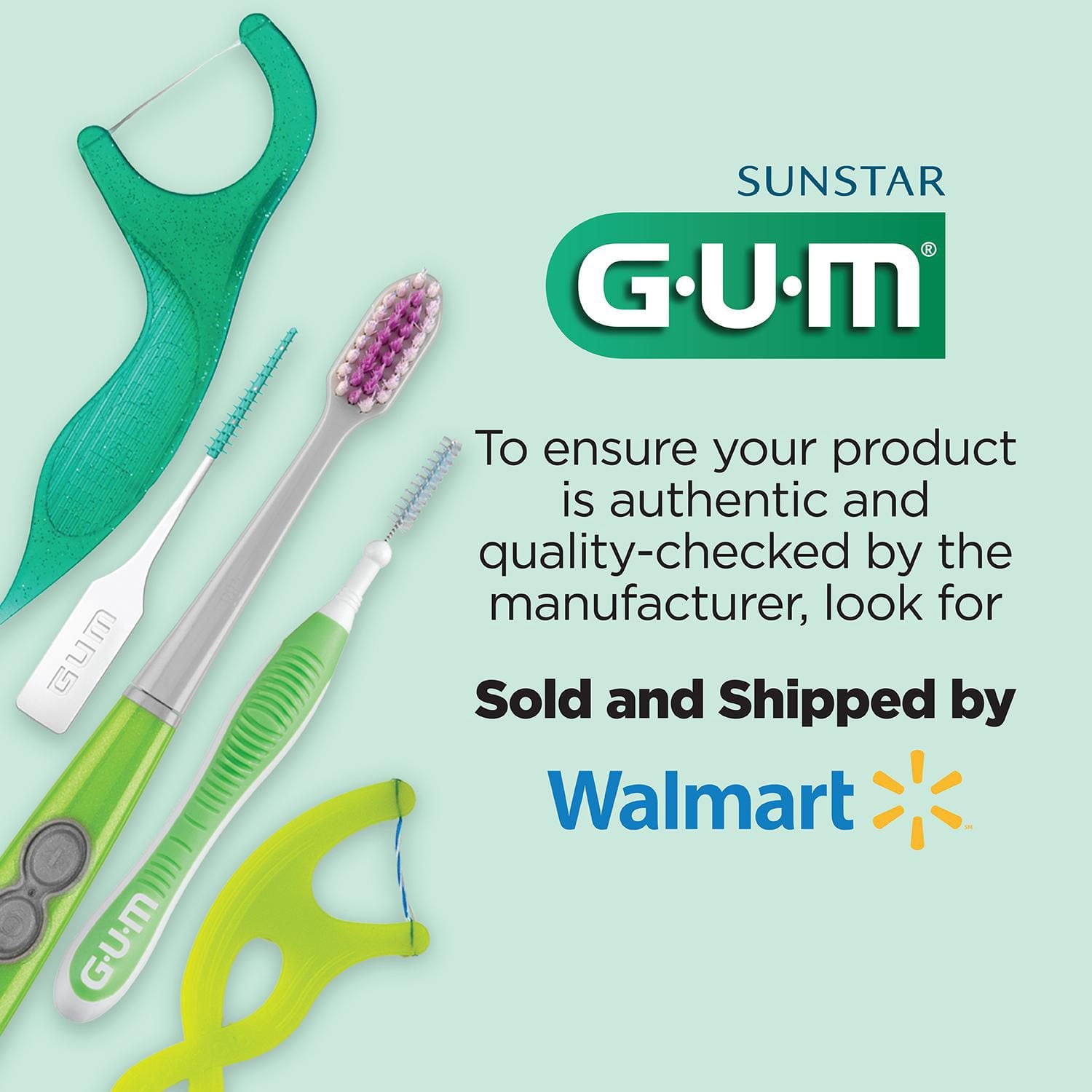 GUM® Porte-Fils Dentaires Soins Professionnels, Saveur de Menthe Fraîche 150 Unités