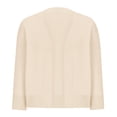 thumbnail image 3 of Penkiiy Cardigan Court à devant Ouvert à Manches 3/4 pour Femmes, Élégant Boléro pour Femmes, Beige, 3 of 5