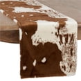 thumbnail image 1 of SARO 471.BR1690B 16 x 72 in. Lait Collection Faux Fur Runner Rug with Cow Hide Design  Brown, 1 of 4