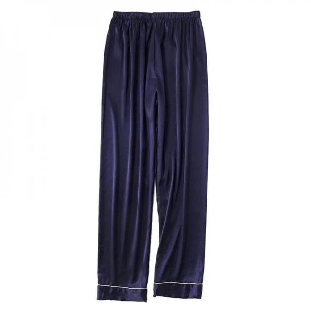 Clearance! Men‘s Solid Color Satin Pajama Pant Comfy Soft Loose Sleep Pants Long Bottoms