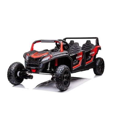 KingToys Red Beast 4 Seater 48V Kids Ride On Dune Buggy, 4WD, Inflatable Tires, Leather Seat