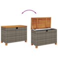 thumbnail image 5 of vidaXL Garden Storage Box Grey 80x40x48 cm Poly Rattan Acacia Wood, 5 of 5