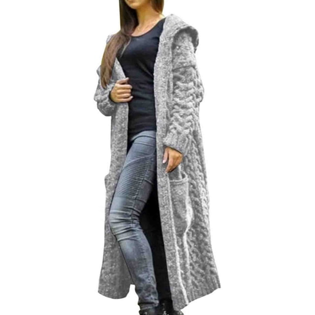 CEHVOM Ladies Sweaters Long Sleeve Solid Ladies Pockets Coats Women Blouse