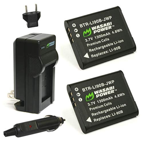 Wasabi Power DB-110 Batterie (Lot de 2) et Chargeur pour Ricoh GR III, WG-6. Comprend Deux batteries lithium-ion Rechargeables, un Chargeur compact, un Adaptateur de Prise Européenne et un Adaptateur pour Voiture. Conçu pour les Caméras Ricoh GR III, WG-6 et G900. Tous les Composants Respectent Ou Dépassent les Normes OEM et Sont Fournis avec une Garantie du Fabricant de 3 Ans.