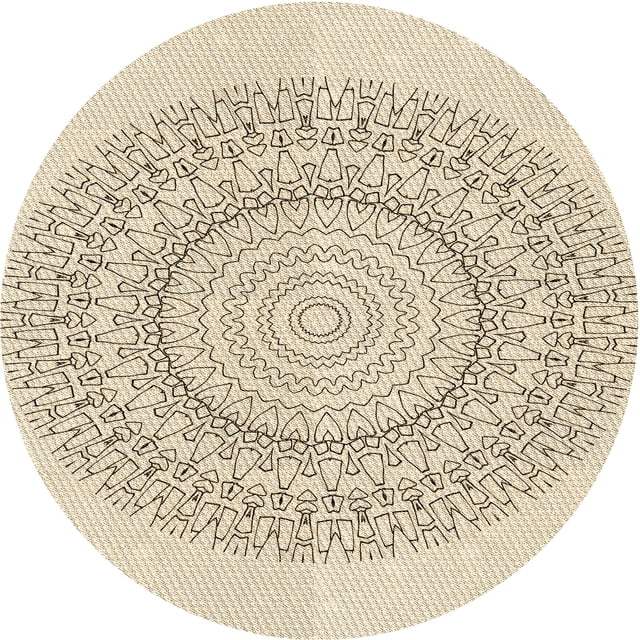 Ahgly Company Machine Washable Indoor Square Transitional Moccasin Beige Area Rugs, 3' Square