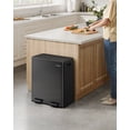 thumbnail image 4 of Trash Can , 2 x 8-Gallon Garbage Can for Kitchen, with 15 Trash Bags, 2 Compartments, Plastic Inner Buckets and Hinged Lids, Airtight, 4 of 7