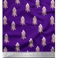 thumbnail image 1 of Soimoi Purple polyester Crepe Fabric Christmas Tree Printed Fabric 1 Yard 52 Inch Wide, 1 of 3