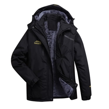 TIMIFIS Manteau de Ski Imperméable Coupe-Vent pour Femme, Manteau de Pluie Coupe-Vent, Manteau à Capuche Chaud d'Hiver - Noir Automne/hiver