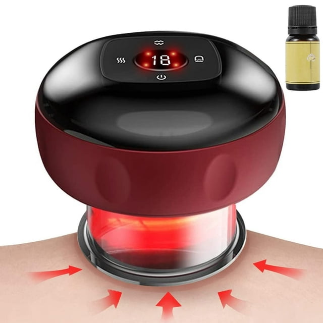 Electric Cupping Therapy Set Gua Sha Massager 12 Gear Electric Scraping Cupping Therapy Set with 2000mAh Battery Handheld Relax Cupping Massage Machine for Arm Leg Back Body