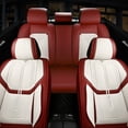 thumbnail image 3 of Maidao Car Seat Covers Full Set for Subaru for Forester 2003-Present 5 Seats Leather Compatible Airbag Water Resistant Front Rear Cushion Protector White and Wine Red, 3 of 8