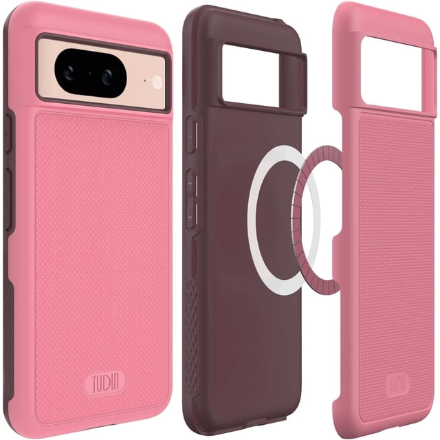 TUDIA MergeGrip Google Pixel 8 Case Magsafe Compatible Military Grade Heavy Duty - Smokey Pink