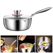 Stainless Steel Pan Set for All Stoves | Durable Induction Pot with Lid for Kitchen and Outdoor Cooking Non-Stick Alternative Dishwasher Safe 1 Piece