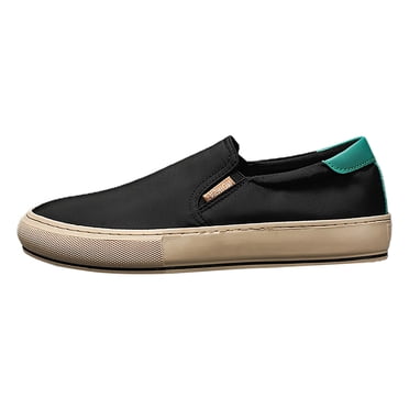 Chaussures pour Hommes Adultes Chaussures pour Hommes à Enfiler Décontractées en Toile d'Été Chaussures pour Hommes Version Coréenne Tendance en Tissu Glacé Respirant Chaussures de Planche Chaussures pour Hommes (Noir, 9)