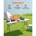 thumbnail image 3 of VEVOR 6 Ft Plastic Folding Table Portable Picnic Utility Table Handle Indoor Outdoor, 3 of 9