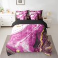 thumbnail image 2 of YST Hot Pink Marble Bedding Comforter Set, Abstract Aesthetic, 7-Piece, King, Stone Pattern, Watercolor Artwork, 2 of 4