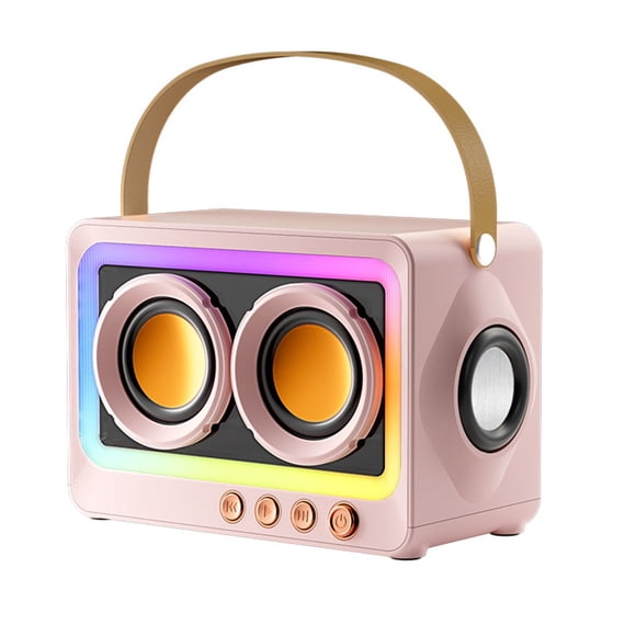 SDNall Système de Son Ambiophonique, Système de Son Ambiophonique Bluetooth, Système de Son Stéréo à 360 Degrés avec Longue Autonomie de Batterie, Effets d'Éclairage RVB et Écran Miroir, Système Stéréo Bluetooth
