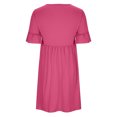 thumbnail image 5 of mtvxesu Robe d'Été, Robe pour Femme Printemps/été de Style Européen et Américain, Tenue de Bureau Décontractée, Couleur Unie, Manches à Volants, Col Rond, Robe à Manches Courtes, Col Rond, Longueur Genou, 5 of 5