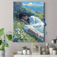 thumbnail image 4 of Toile Murale Fille Champ de Fleurs Endormie 15,75 X 11,81 Pouces, 4 of 8