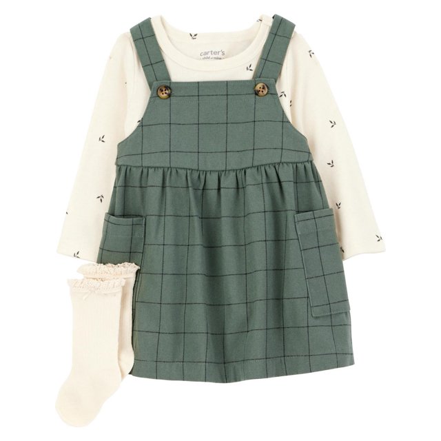 Ensemble pull pour bébé fille Carter's Child of Mine - Plaid vert