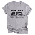 thumbnail image 2 of SMihono Hauts pour Femmes Été Chic Décontracté Femmes Certaines Choses Sont Mieux Non Dites T-shirt Chandail à Manches Courtes Hauts T-shirt Oversize pour Femmes, 2 of 3