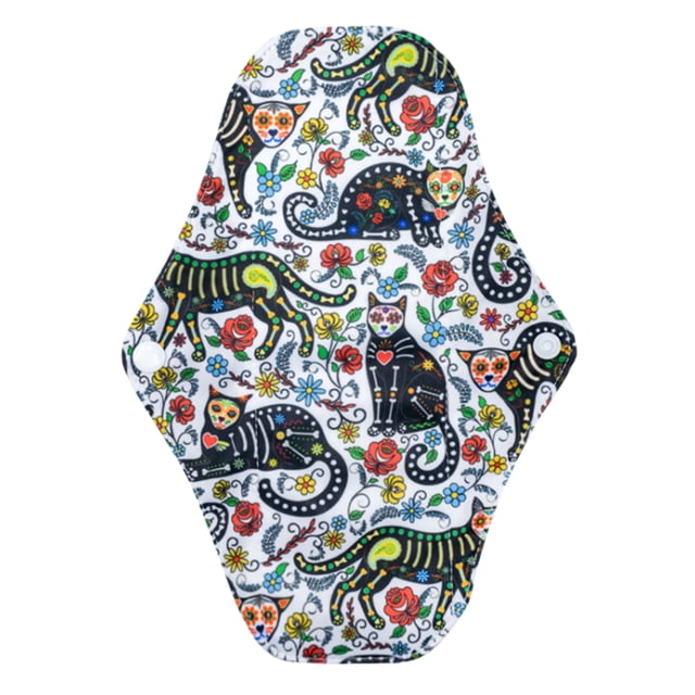 Graflsoa Eco-Friendly Bamboo Charcoal Washable Menstrual Pad with Secure Buttons for Day & Night Use, Ultra-Absorbent & Portable Design, XWG02 Model