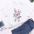 thumbnail image 4 of EGNMCR Chemise de Pâques pour Femmes Imprimé de Pâques T-shirt Col Rond Mode et Confortable Haut Manches Courtes Col Rond T-Shirts pour Femmes, 4 of 7