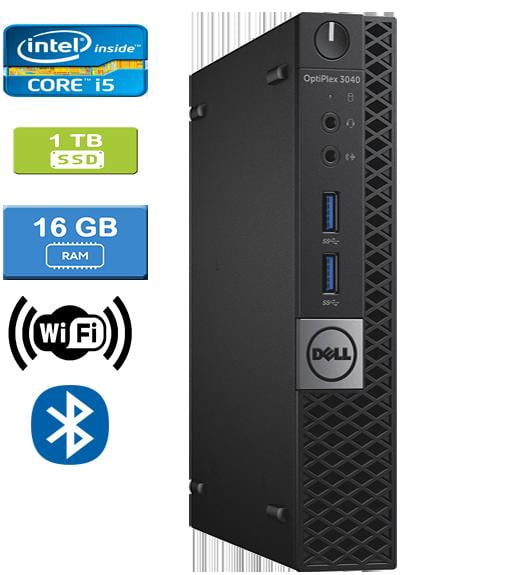 Refurbished: DELL 3040 MICRO Intel Core i5-6500T 2.50 GHz, 16GB, 1TB SSD, Win 10 Pro
