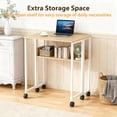 thumbnail image 2 of BeesClover Folding Desk Mobile Small Rolling Computer Desk,24.8 Inch Foldable Laptop Cart Table with Wheels,Portable Office Desk for Small Space Couch Bed,Easy Assembly, 2 of 8