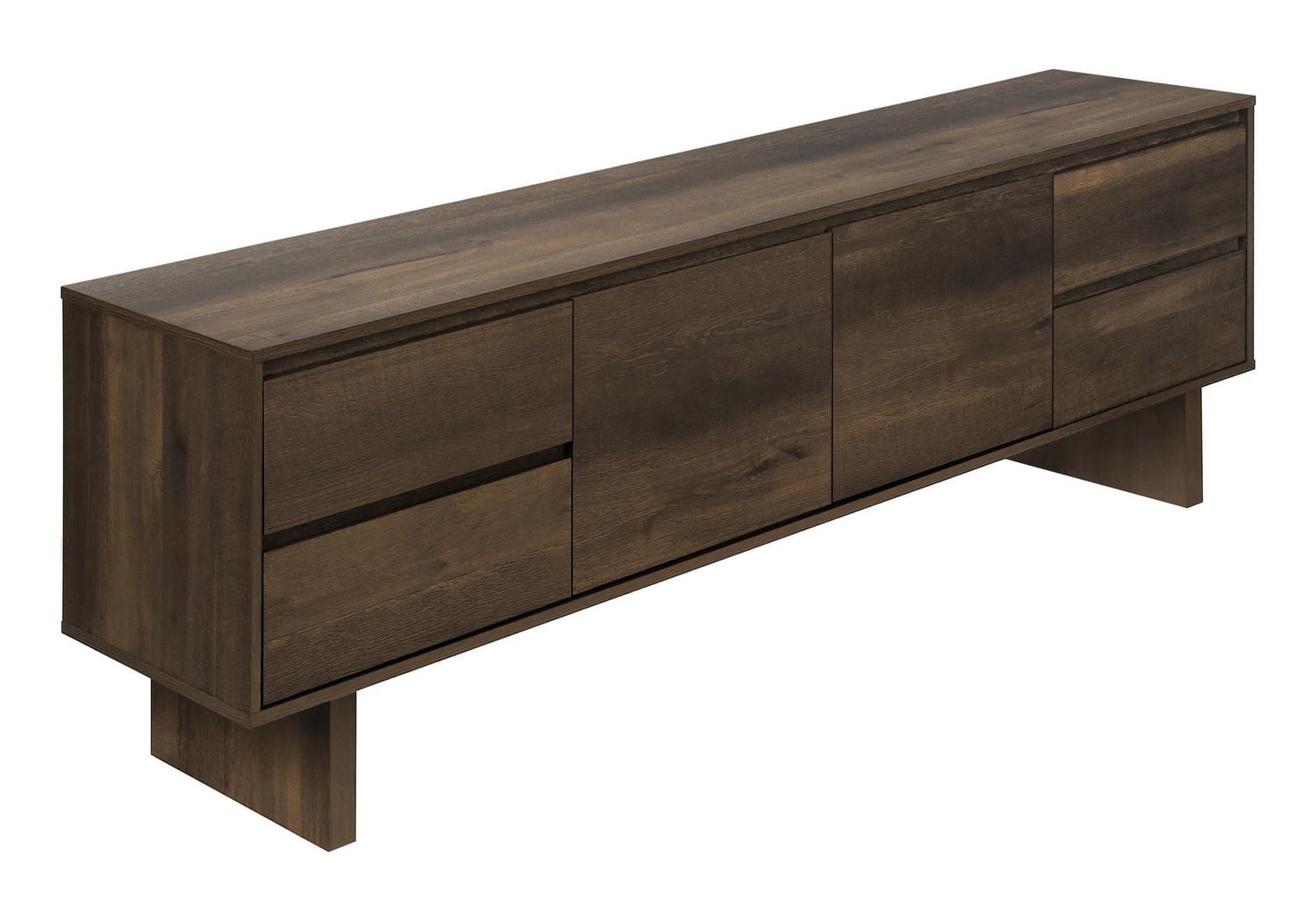 Monarch Specialties Meuble TV, 72 po, Console, Centre de divertissement, Tiroirs de rangement, Cabinet de rangement, Laminate brun, Transitionnel