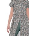 thumbnail image 4 of Moomaya Robe Tunique à Fente avant pour Femmes, Manches Courtes, Kurti Imprimée, Tenue d'Été, 4 of 5