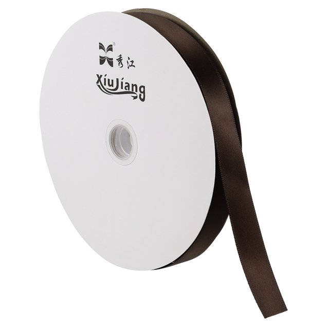 Unique Bargains 0.79' x 100 Yards Double Face Decorate Crafts Roll Satin Ribbon Dark Brown