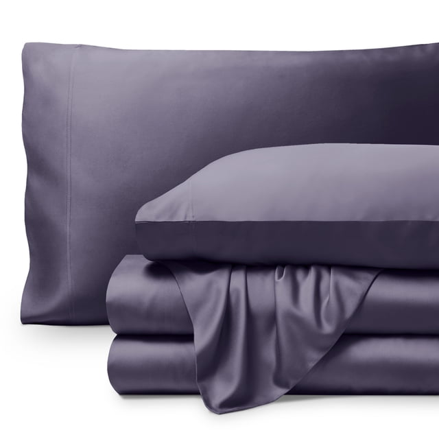 Bare Home Bamboo Sheet Set - Made from Rayon Fibers - Deep Pockets - 4 Piece - King, Dusty Purple