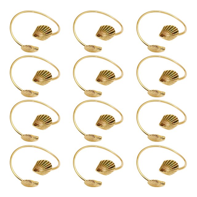 12 Pcs Boucles de Serviette Décoratives Design Coquillage Porte-Serviettes Décorations de Table