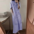 thumbnail image 1 of Jusqu'à 65 % de Rabais! Robes d'Été Mode pour Femmes 2024 Robe Grande Taille pour Col en V Robes d'Été Décontractées Poche Genou Manches Courtes avec Poches, 1 of 6