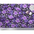 thumbnail image 3 of Soimoi Purple Cotton Voile Fabric Leaves & Floral Fabric Prints by Yard 42 Inch Wide, 3 of 3