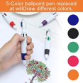 thumbnail image 4 of 15 Pieces Multicolor Ballpoint Pens 4 Colors In 1 Retractable Ballpoint Pens, 4 of 5