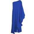 thumbnail image 5 of Combinaisons pour Femmes à une Épaule Soirée Cocktail Semi-Formelle Robe Maxi Pantalon Tenue de Voyage Ensemble S-111 Bleu m, 5 of 5