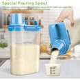 thumbnail image 3 of Viretec Rice Airtight Storage Container, 3-5Lbs Cereal Dry Food Flour Bin, Pet Dog Cat Dispenser with Measuring Cup, BPA Free Clear Plastic Kitchen & Pantry Organization Bin for Sugar, Pasta, Blue, 3 of 8