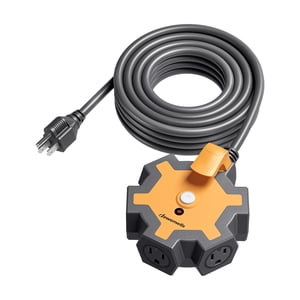 DEWENWILS 25FT Extension Cord Power Strip With 5-Outlet, Long Extension Cord for Indoor/Outdoor Use, Garage, Workshop