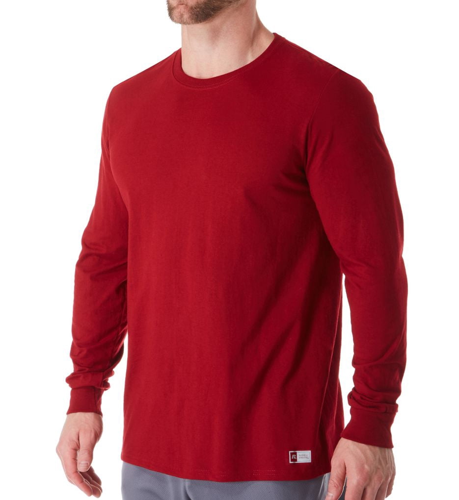 Men's Russell 64LTTM0 Essential Performance Long Sleeve T-Shirt (Cardinal L)