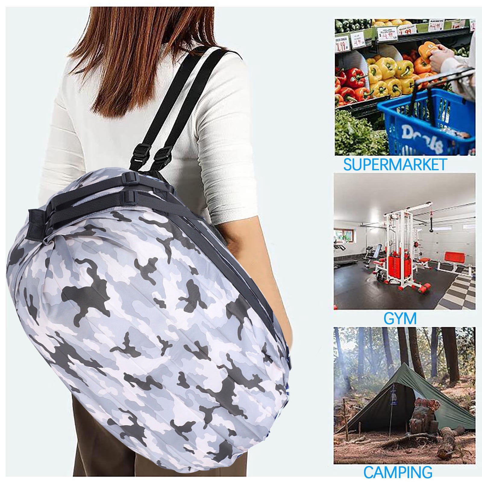 Vaidha Portable Foldable Shopping Bag Large Capacity Tote Bag For Storage Reusable Grocery Bags Travel Bag