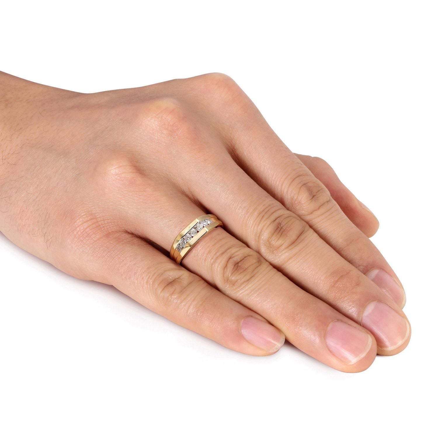 Bague Miabella pour hommes avec diamants 1/2 CT poids total en or jaune 10K