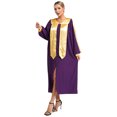 thumbnail image 3 of Raenseen Robe de Chorale Unisexe de Luxe à Col en V à Manches Longues Robe de Doctorat Costume de Juge Robe de Collation des Grades Violet m, 3 of 7