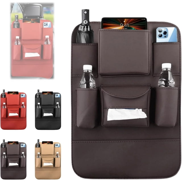Car Seat Back Organizer, Car Seat Back Storage Bag Hanging Bag Multifunctional Storage Box, Universal Back Seat Car Organizer with 7 Pockets