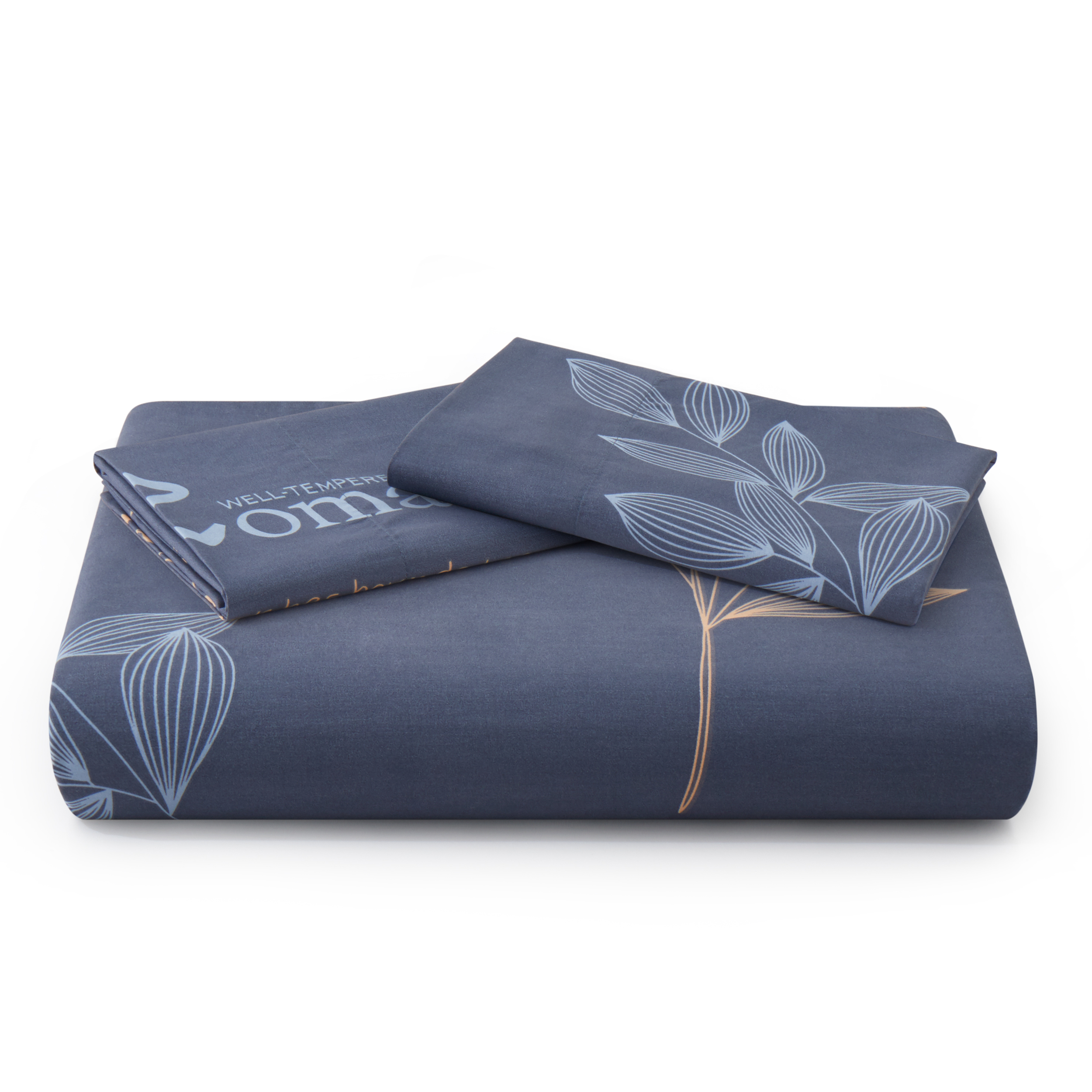 Marina Decoration Ultra Soft Silky Rich Printed Rayon from Bamboo All Season Duvet Cover Fitted Sheet Ensemble Bedding Set with Zipper and Corner Tie