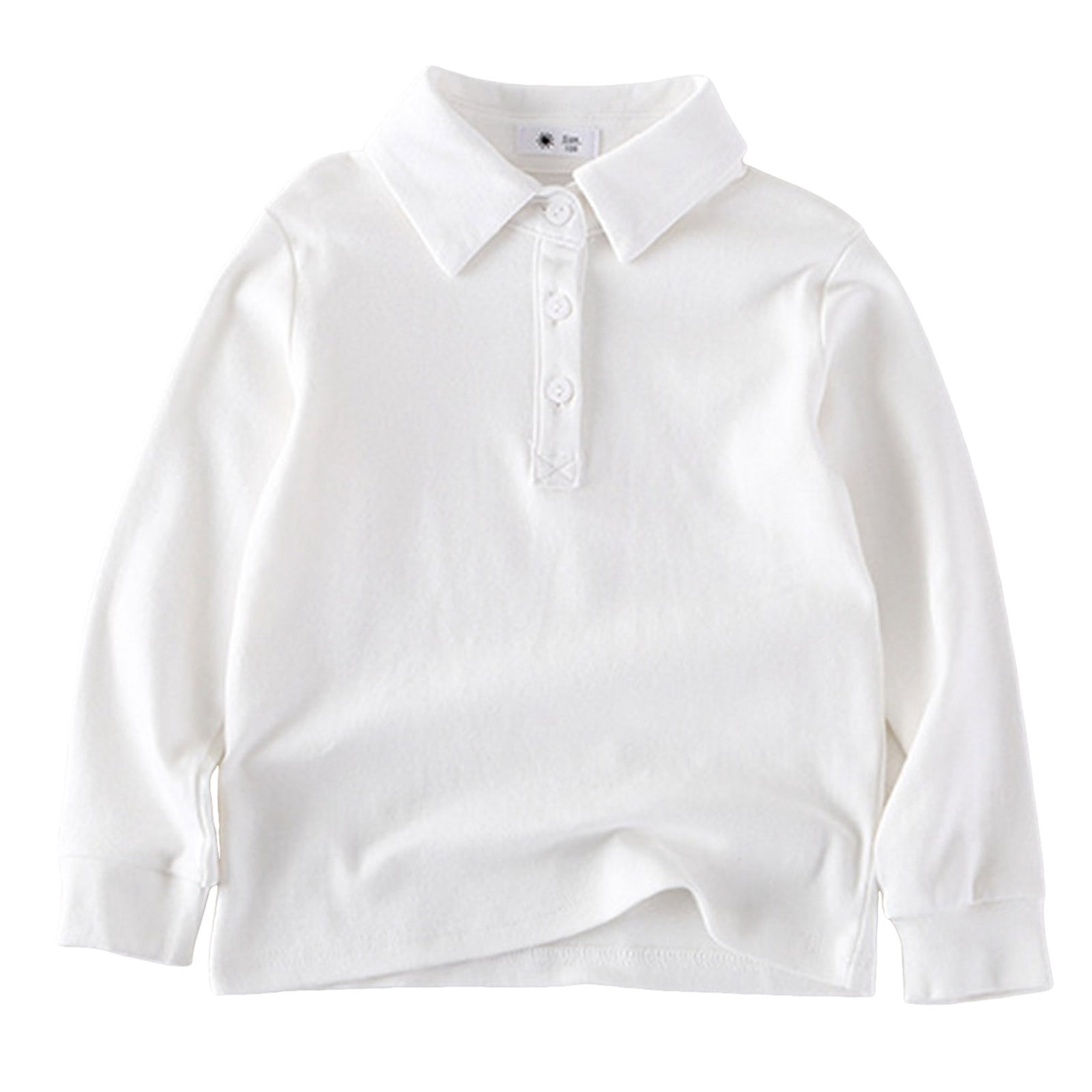 WUANDIXFA Chemises Graphiques à Manches Longues pour Petits Garçons T-Shirt à Manches Longues pour Enfants Chemise d'Automne pour Garçons T-Shirt à Manches Longues pour Enfants Hauts de Base Chemise pour Garçons Blanc, 5-6 Ans