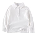 thumbnail image 1 of WUANDIXFA Chandail à Manches Longues T-Shirt à Manches Longues pour Enfants T-Shirt d'Automne pour Garçons T-Shirt à Manches Longues pour Enfants Hauts de Base T-Shirt pour Garçons Blanc, 3-4 Ans, 1 of 6