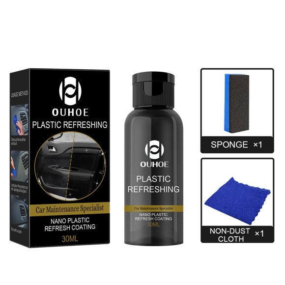 Sales Today Clearance! Plastic Parts Retreading Cleaner for Cars, Automotive Interior Refreshing Coating, 30ml Plastic Coating Agent for Restoring and Cleaning Car Interiors